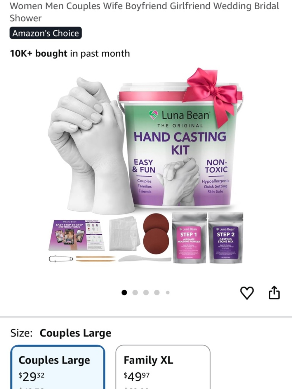 Hand Casting Kit for Couples - White